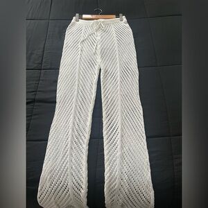 White knit cover up pants #festivalvibes #beachwear #whites